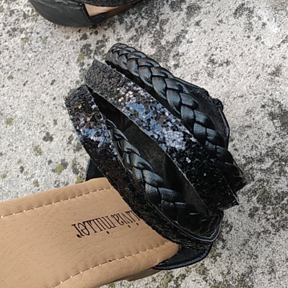 Cute Black Glitter Strap Sandals 3 for 25 sale - Picture 7 of 11